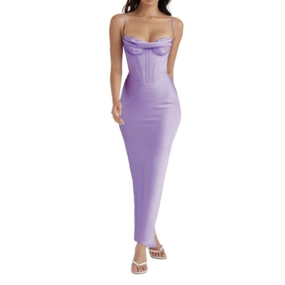 House of CB Purple Charmaine Corset Dress Maxi - Picture 1 of 10